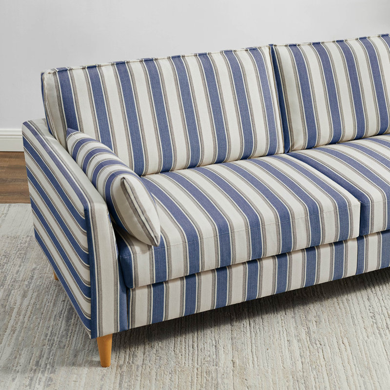 Navy striped sofa discount